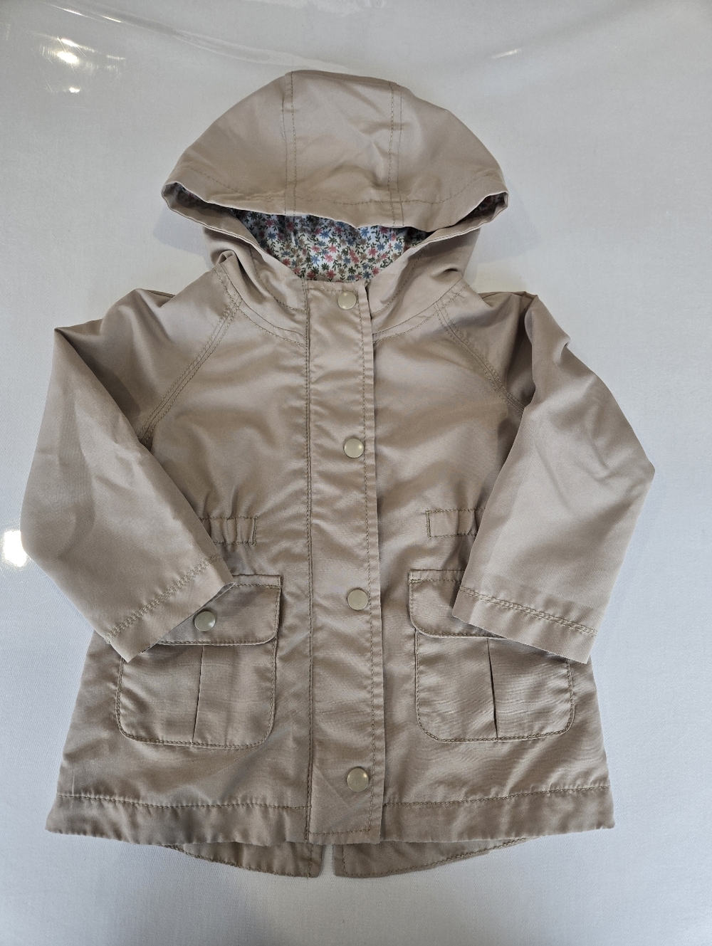Old Navy Girls' Hooded Light Tan Spring Jacket 18-24M